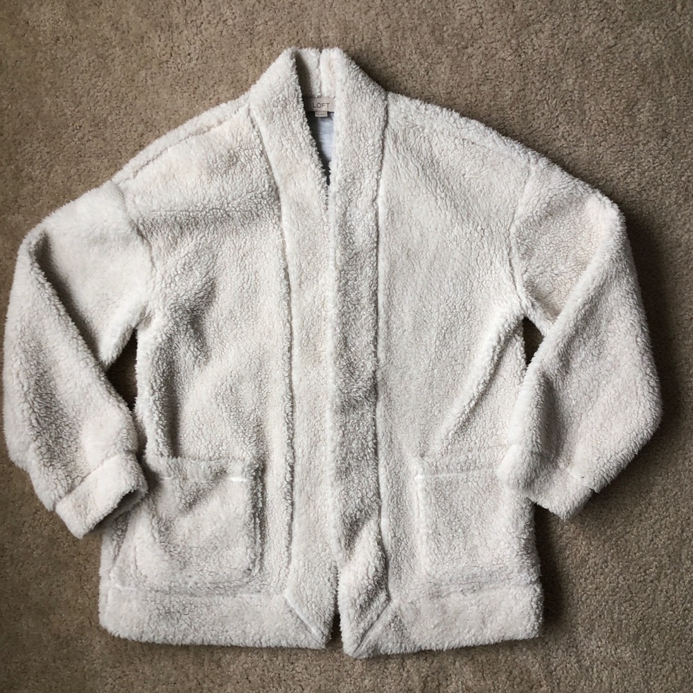 LOFT TEDDY OPEN CARDIGAN SWEATER